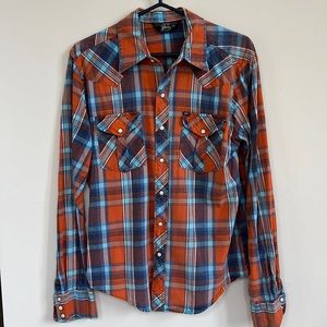 Men’s Pearl Snap Salt Valley Western Shirt - size medium